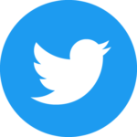 Twitter social icons circle blue